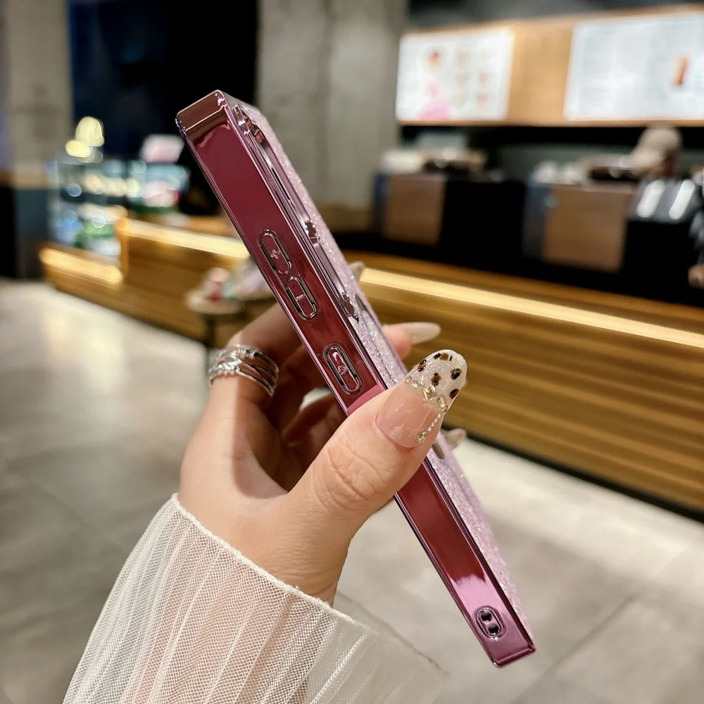 Sparkling rhinestones magnetic wireless charging shockproof case samsung - product image