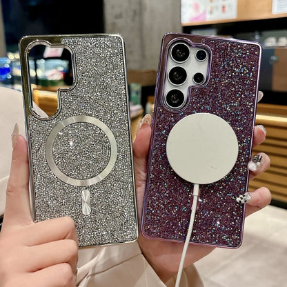 Sparkling rhinestones magnetic wireless charging shockproof case samsung - product image