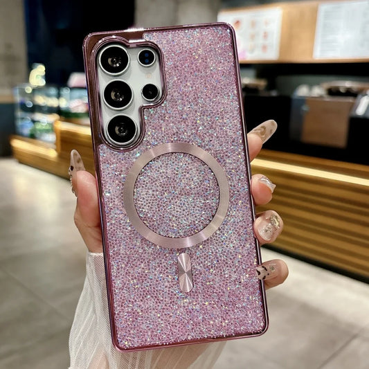 Sparkling rhinestones magnetic wireless charging shockproof case samsung - product image