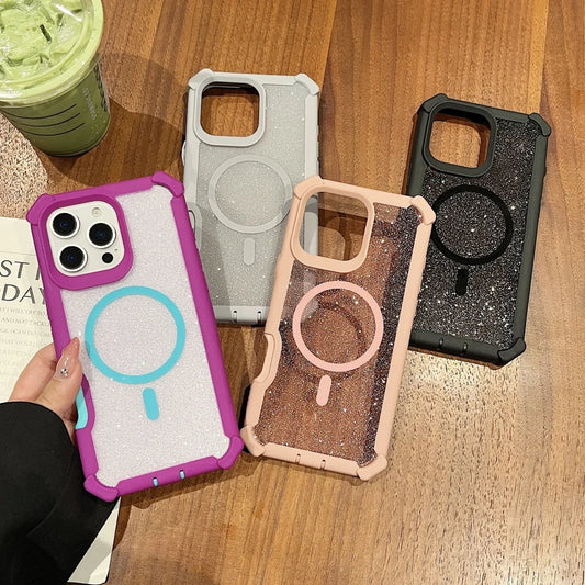 Thickened silicone glitter magnetic case - product image