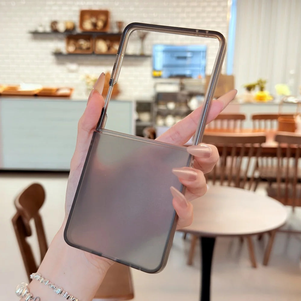 Translucent matte slim flip shockproof protection case samsung z flip - product image