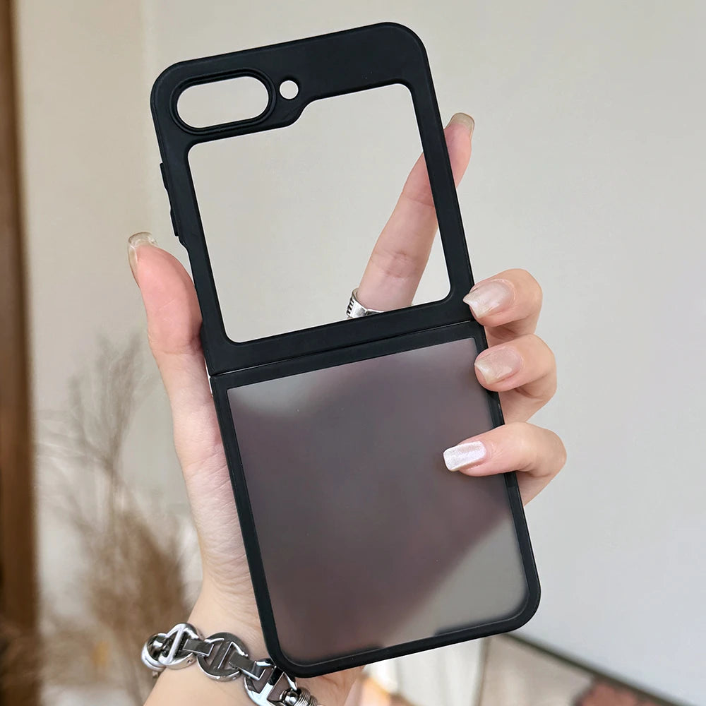 Transparent frosted matte shockproof acrylic hybrid case z flip - product image