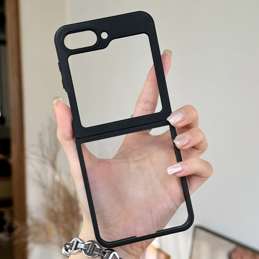 Transparent frosted matte shockproof acrylic hybrid case z flip - product image