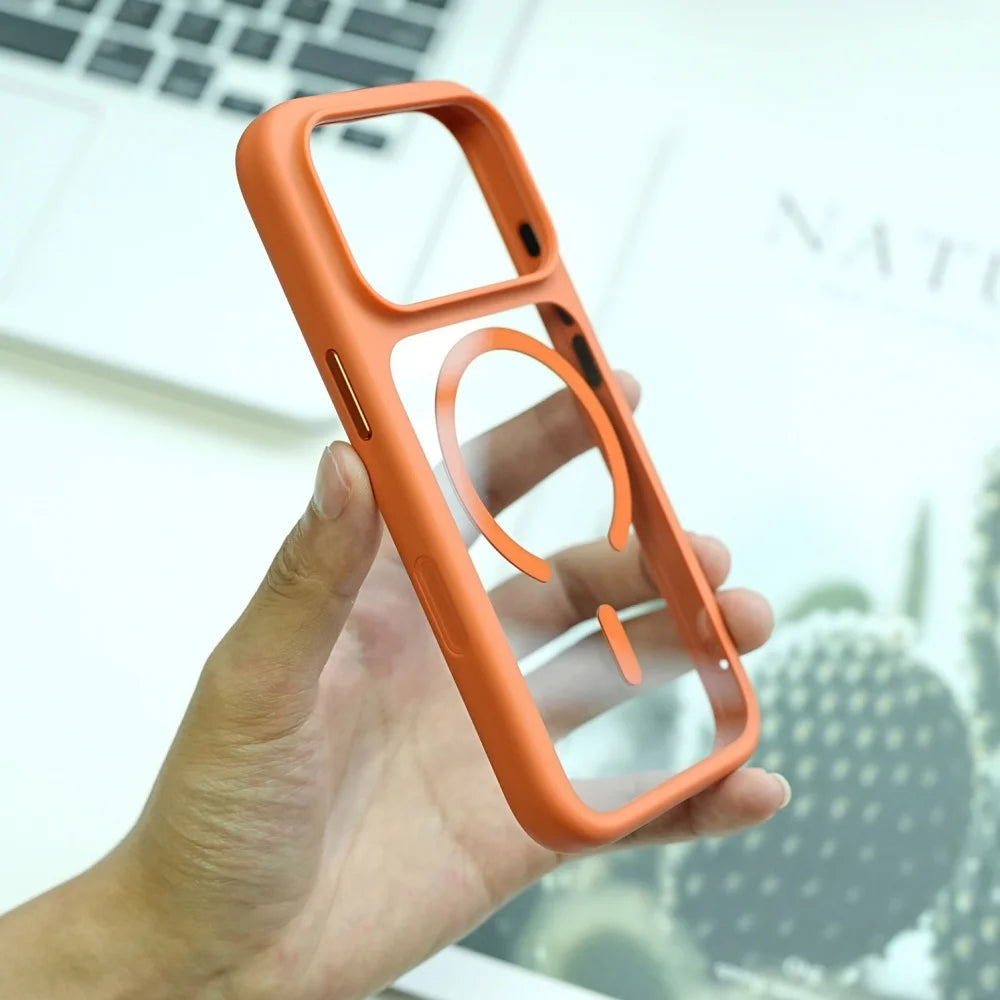 Transparent magnetic shockproof soft bumper case - product image