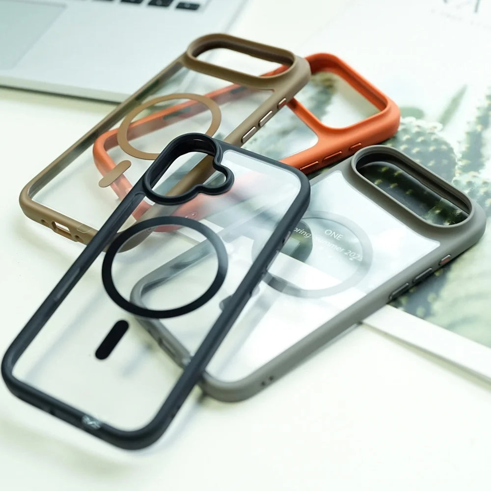 Transparent magnetic shockproof soft bumper case - product image