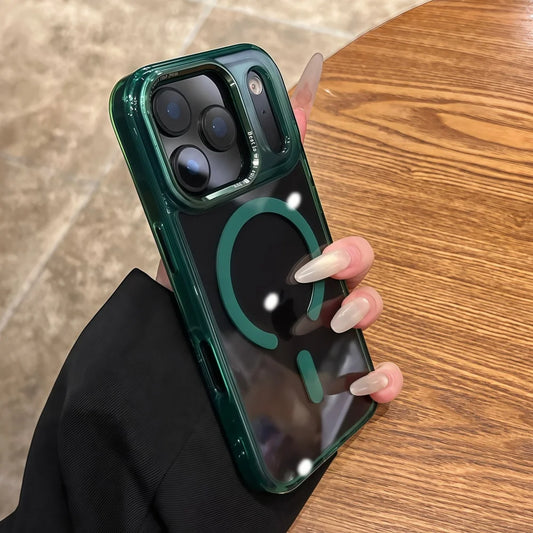 Transparent magnetic wireless charging hard bumper case - product image