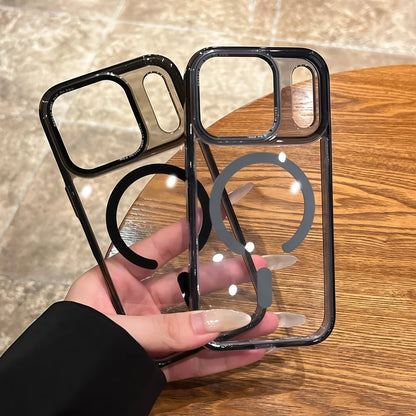 Transparent magnetic wireless charging hard bumper case - product image