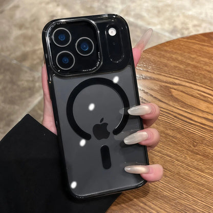 Transparent magnetic wireless charging hard bumper case - product image