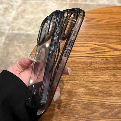 Transparent magnetic wireless charging hard bumper case - product image