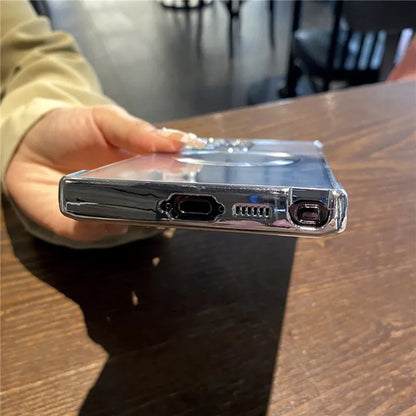 Transparent shockproof magnetic plating soft wireless charging case - product image