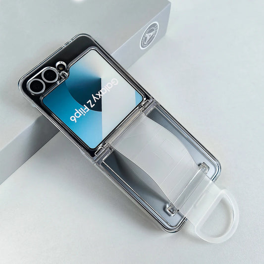 Transparent wrist strap ring holder shockproof hard case samsung z flip - product image