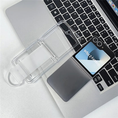 Transparent wrist strap ring holder shockproof hard case samsung z flip - product image