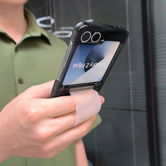 Transparent wrist strap ring holder shockproof hard case samsung z flip - product image