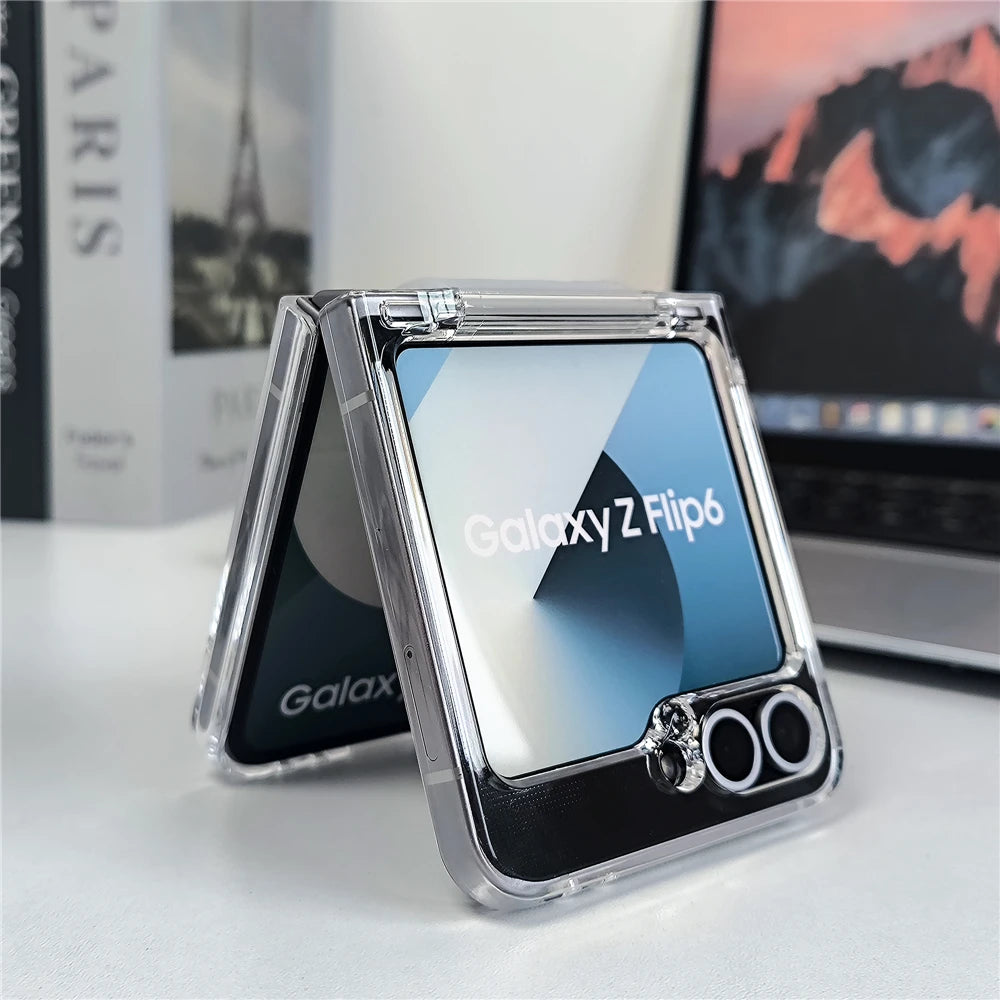Transparent wrist strap ring holder shockproof hard case samsung z flip - product image