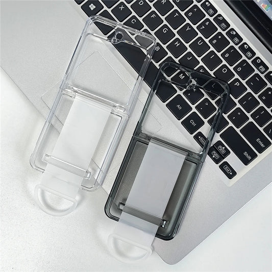 Transparent wrist strap ring holder shockproof hard case samsung z flip - product image