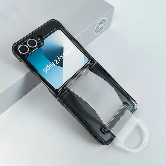 Transparent wrist strap ring holder shockproof hard case samsung z flip - product image