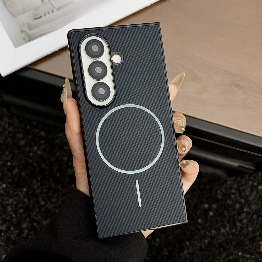 Ultra thin carbon fiber magnetic shockproof case samsung fold - product image