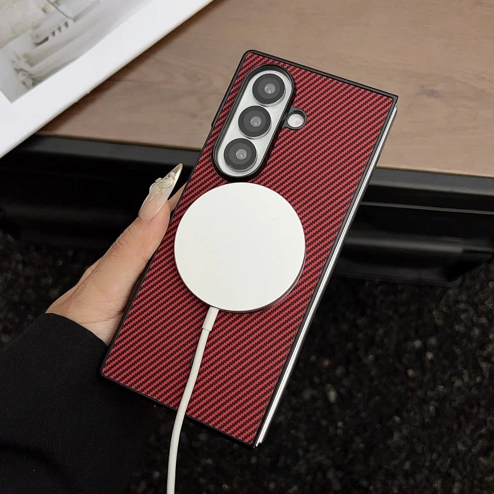 Ultra thin carbon fiber magnetic shockproof case samsung fold - product image