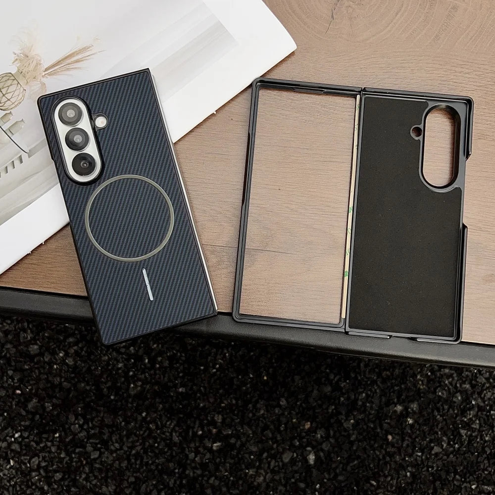 Ultra thin carbon fiber magnetic shockproof case samsung fold - product image