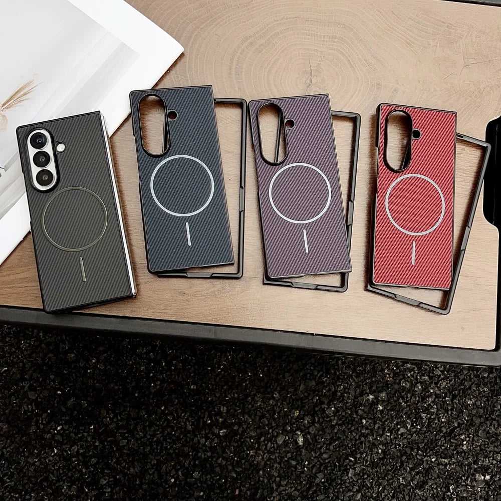 Ultra thin carbon fiber magnetic shockproof case samsung fold - product image