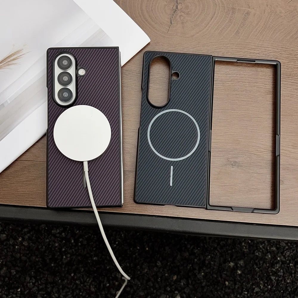 Ultra thin carbon fiber magnetic shockproof case samsung fold - product image