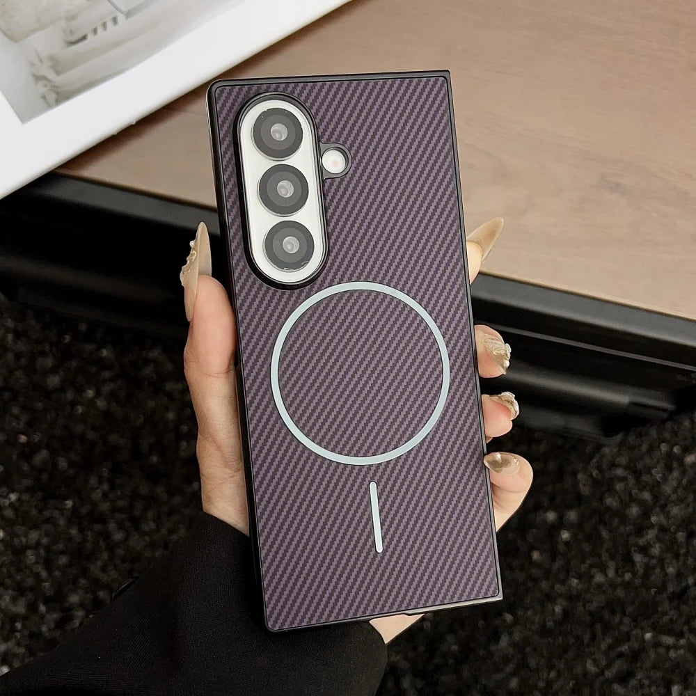 Ultra thin carbon fiber magnetic shockproof case samsung fold - product image