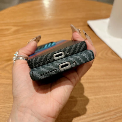 Ultra thin carbon fiber magnetic shockproof case with wireless charge - product image