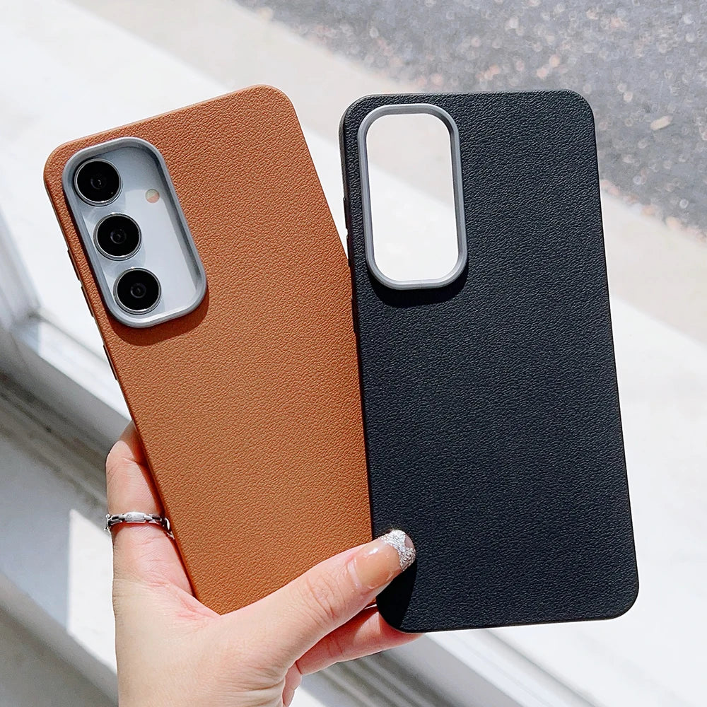 Ultra thin matte leather magnetic case samsung s25 - product image