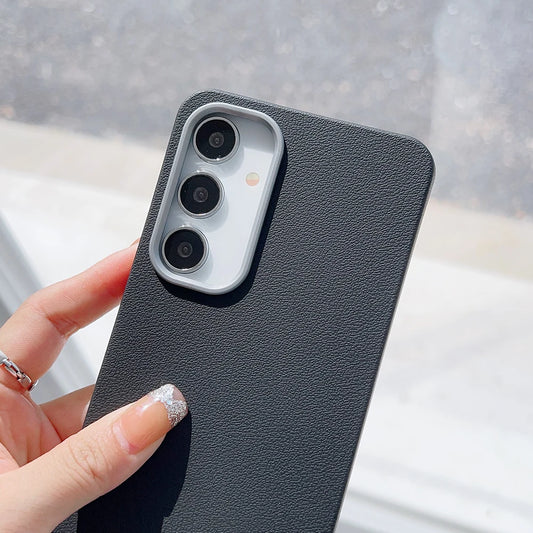 Ultra thin matte leather magnetic case samsung s25 - product image