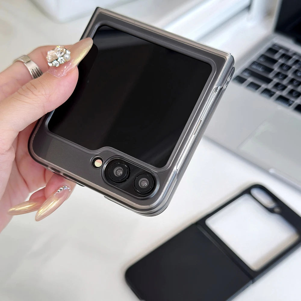 Ultra thin matte transparent hard pc phone case samsung z flip - product image