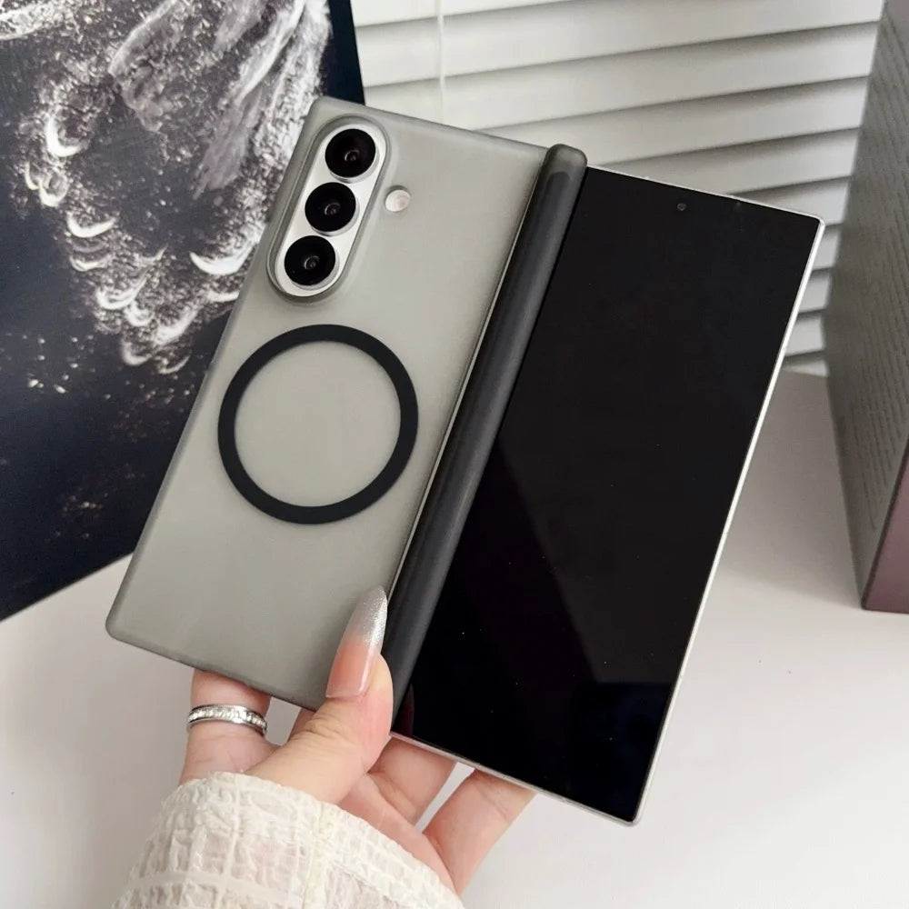 Ultra thin transparent magnetic shockproof case samsung z fold - product image