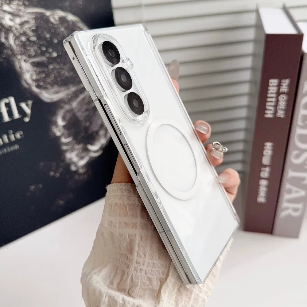 Ultra thin transparent magnetic shockproof case samsung z fold - product image