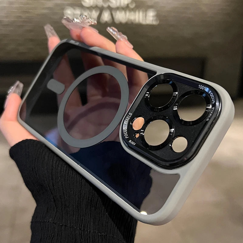 Wireless charge magnetic clear camera protection case - product image