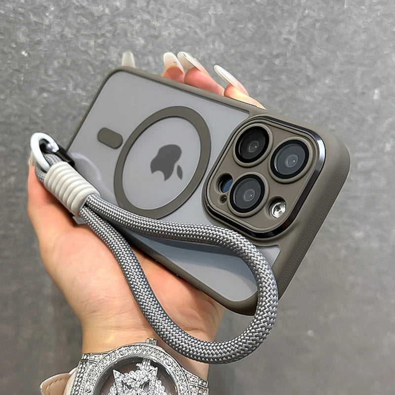 Wrist strap magnetic clear shockproof case - product image