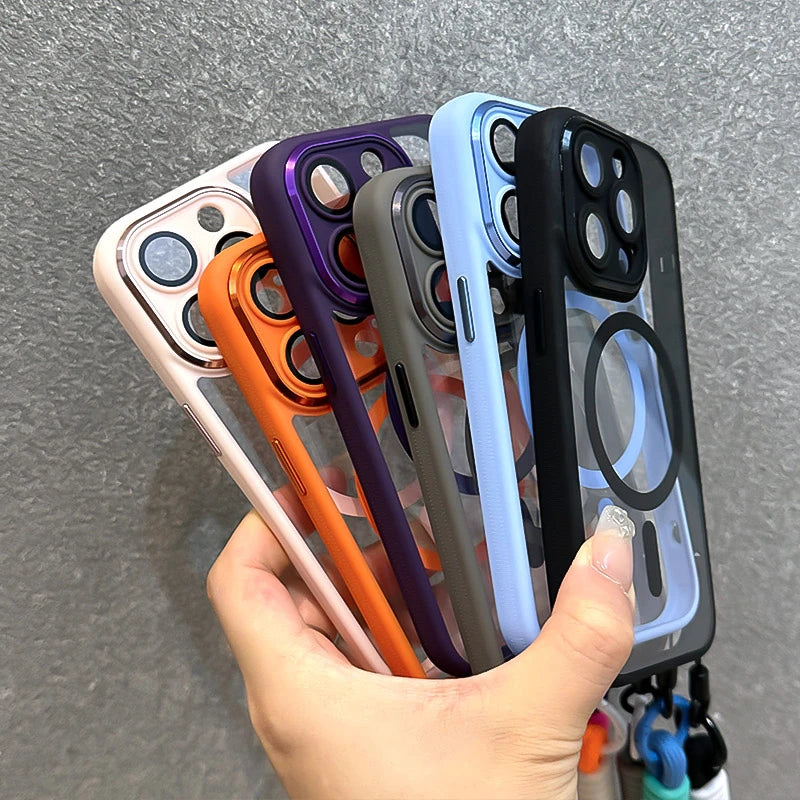 Wrist strap magnetic clear shockproof case - product image