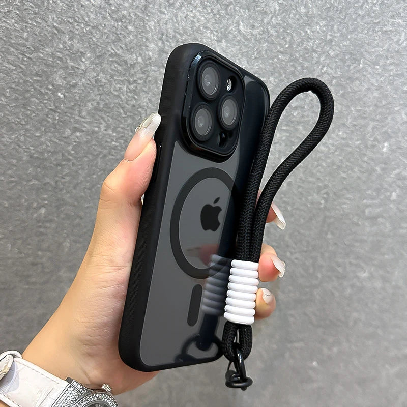 Wrist strap magnetic clear shockproof case - product image